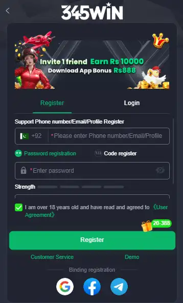 345win game register sign up image